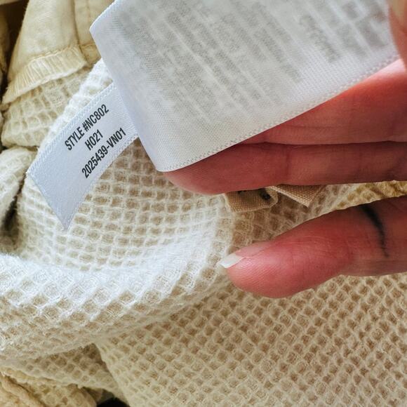 Madewell Oatmeal Long Sleeve Button Front Pocketed Waffle Pattern Shirt Jacket - Picture 9 of 12